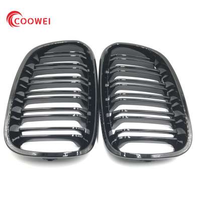 One Pair Front Gloss Black Racing Grilles For BMW 1 Series pre-LCI F20 2011-2014 116i 118i